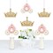 Big Dot of Happiness Little Princess Crown - Tiara & Carriage Decorations DIY Pink and Gold Baby Shower or Birthday Party Essentials - Set of 20